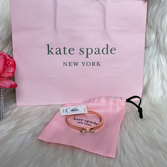Kate Spade Ready Set Bow Bangle Bracelet Rose GoldTone O0RU1567 - Picture 10 of 10